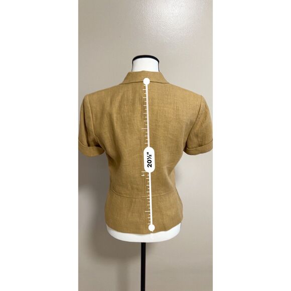 Lauren Ralph Lauren 100% Linen safari/military style top. Size 6. - Picture 3 of 7